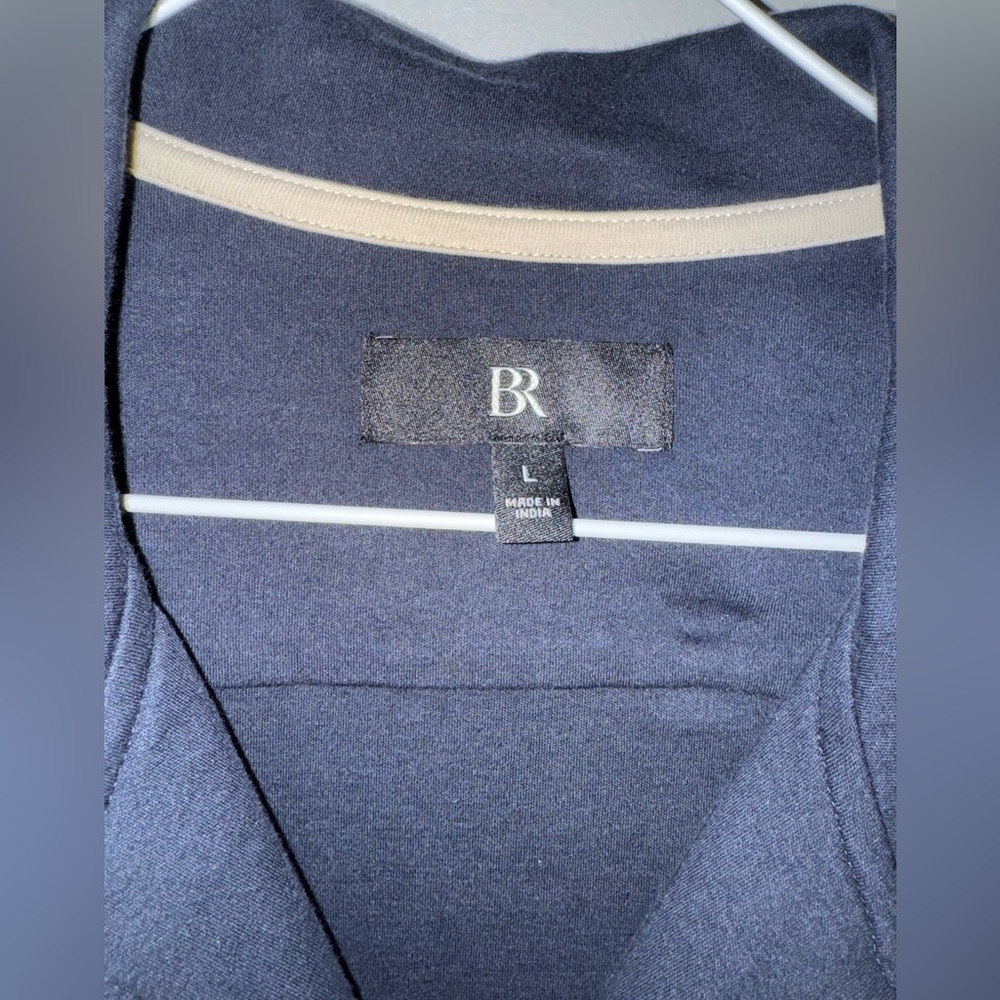 Men’s jersey knit navy button up shirt - Picture 4 of 4